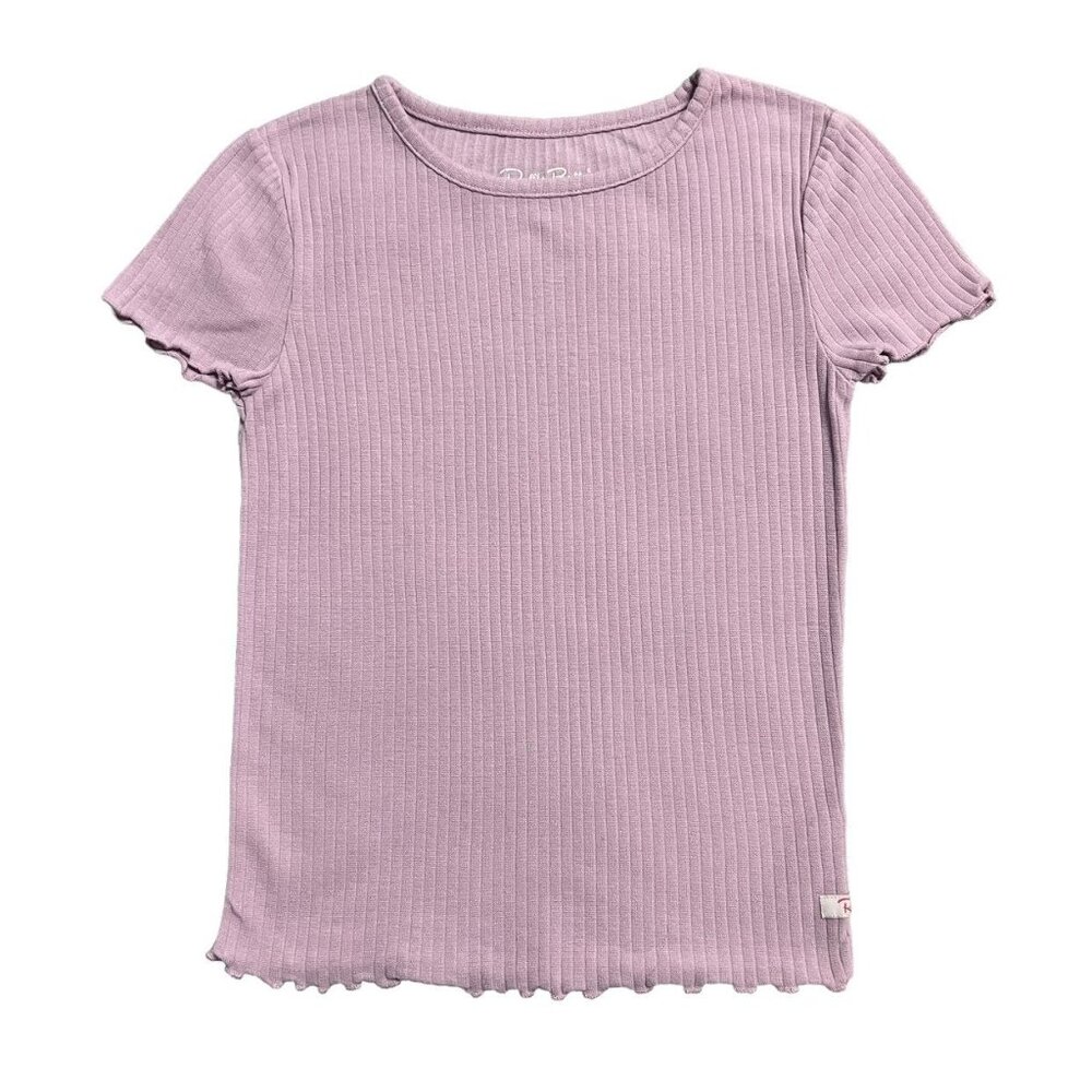 RuffleButts 7Y Lilac Ribbed Ruffles Pajamas Set - Picture 2 of 7
